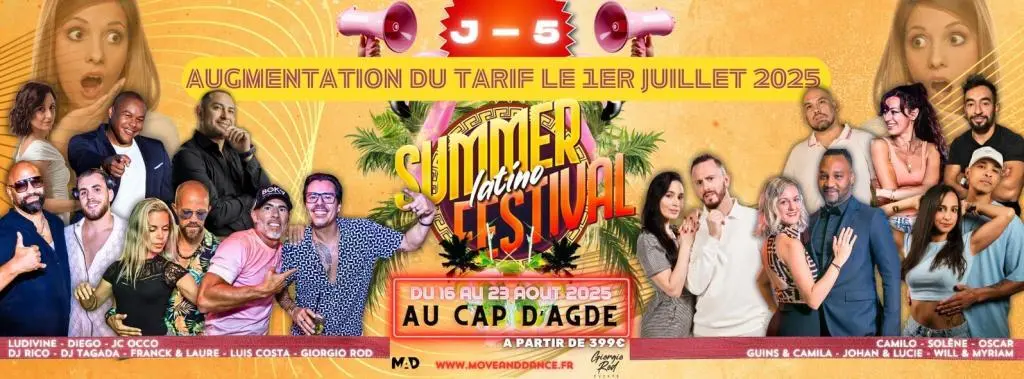Summer Latino Festival Cap d’Agde – 5ème Edition 2025