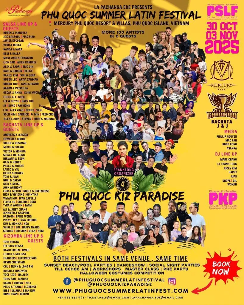 PSLF2025 Phu Quoc Summer Latin Festival, Vietnam 🇻🇳 30th Oct – 3rd Nov 2025