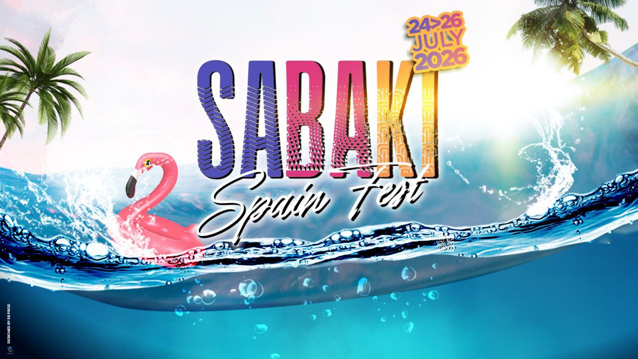 Sabaki Spain Fest, July 2026, palm and flamingo