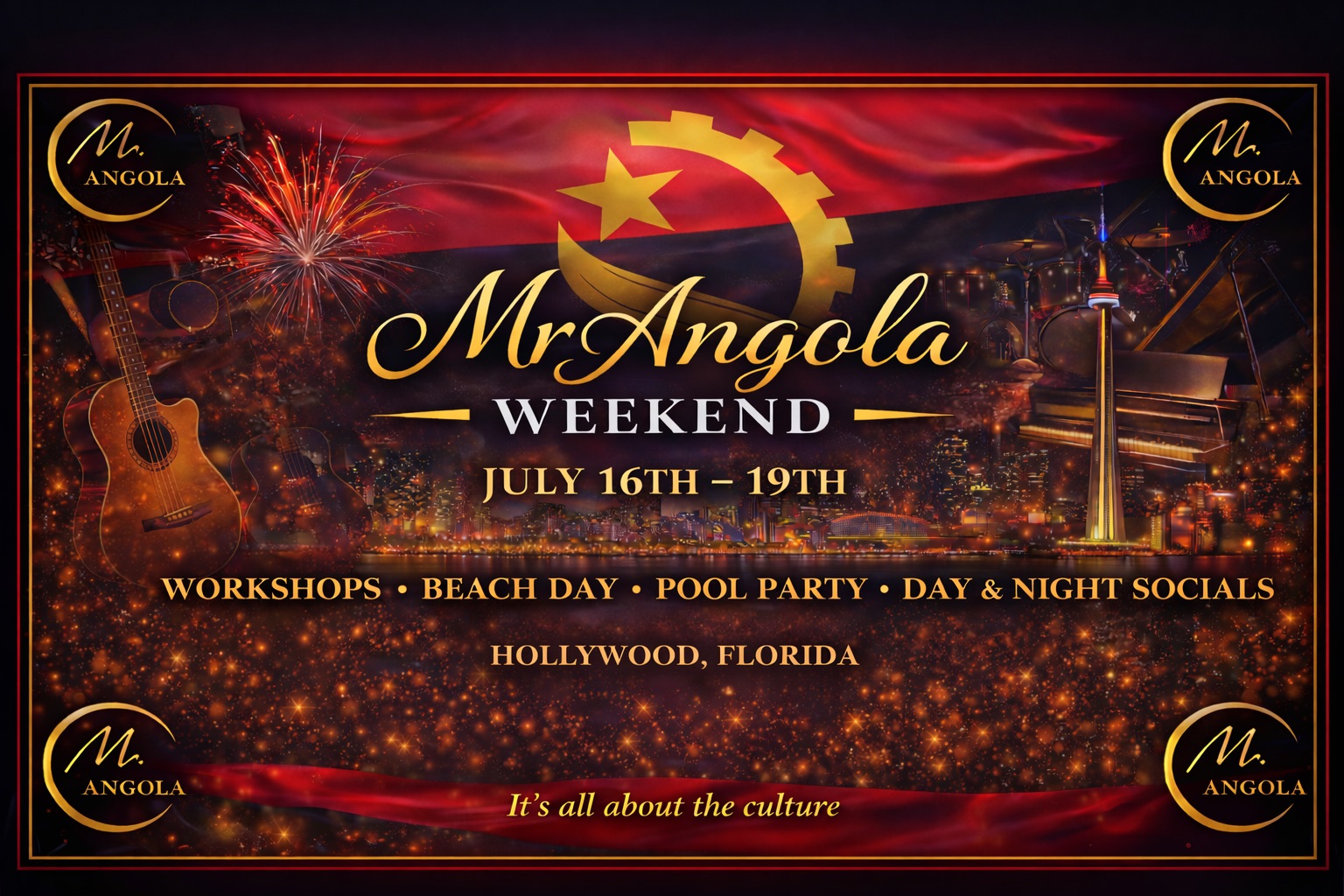 Mr Angola Weekend event poster, July 16-19.