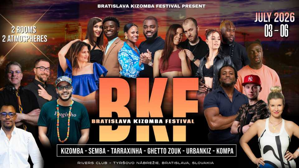 Bratislava Kizomba Festival July 2026 event poster.