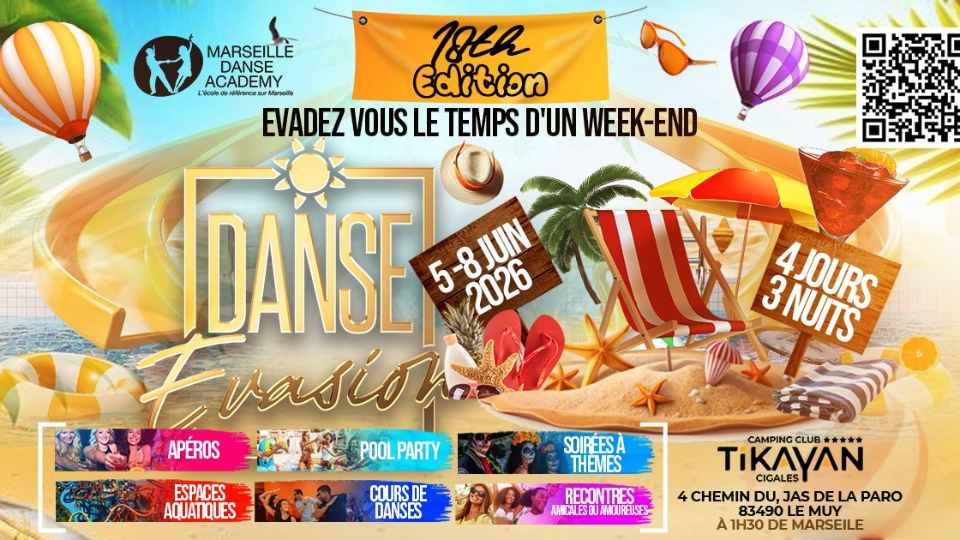 Dance event poster for Marseille, 5-8 June 2026.