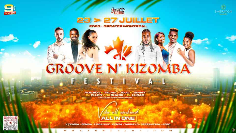 Groove N' Kizomba Festival poster, Montreal 2026.