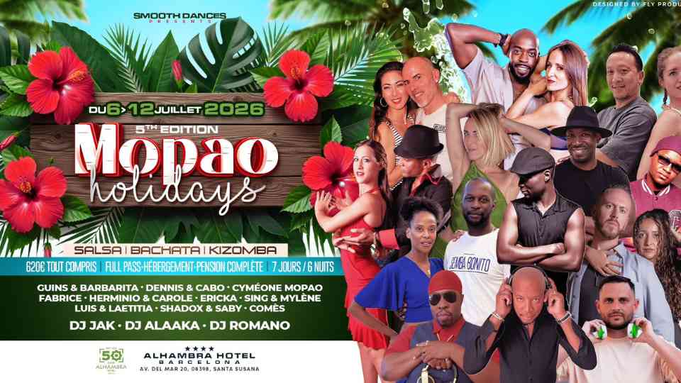 Mopao Holidays 2026 dance festival poster.