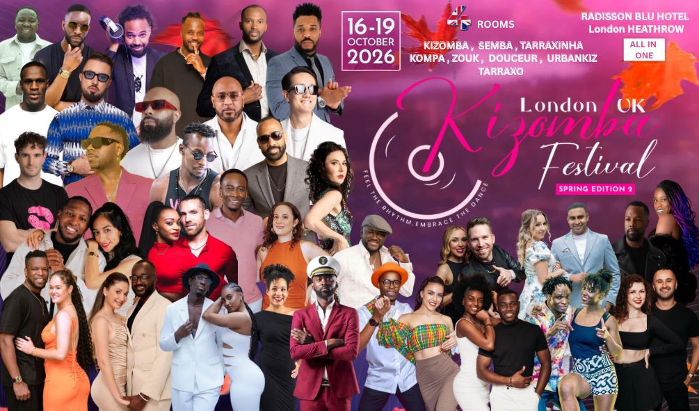 London Kizomba Festival 2026 poster with participants.