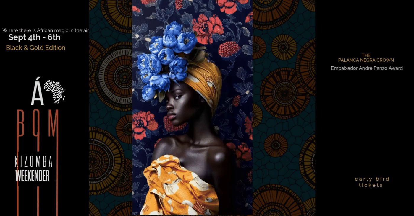 Woman in vibrant floral attire and headpiece