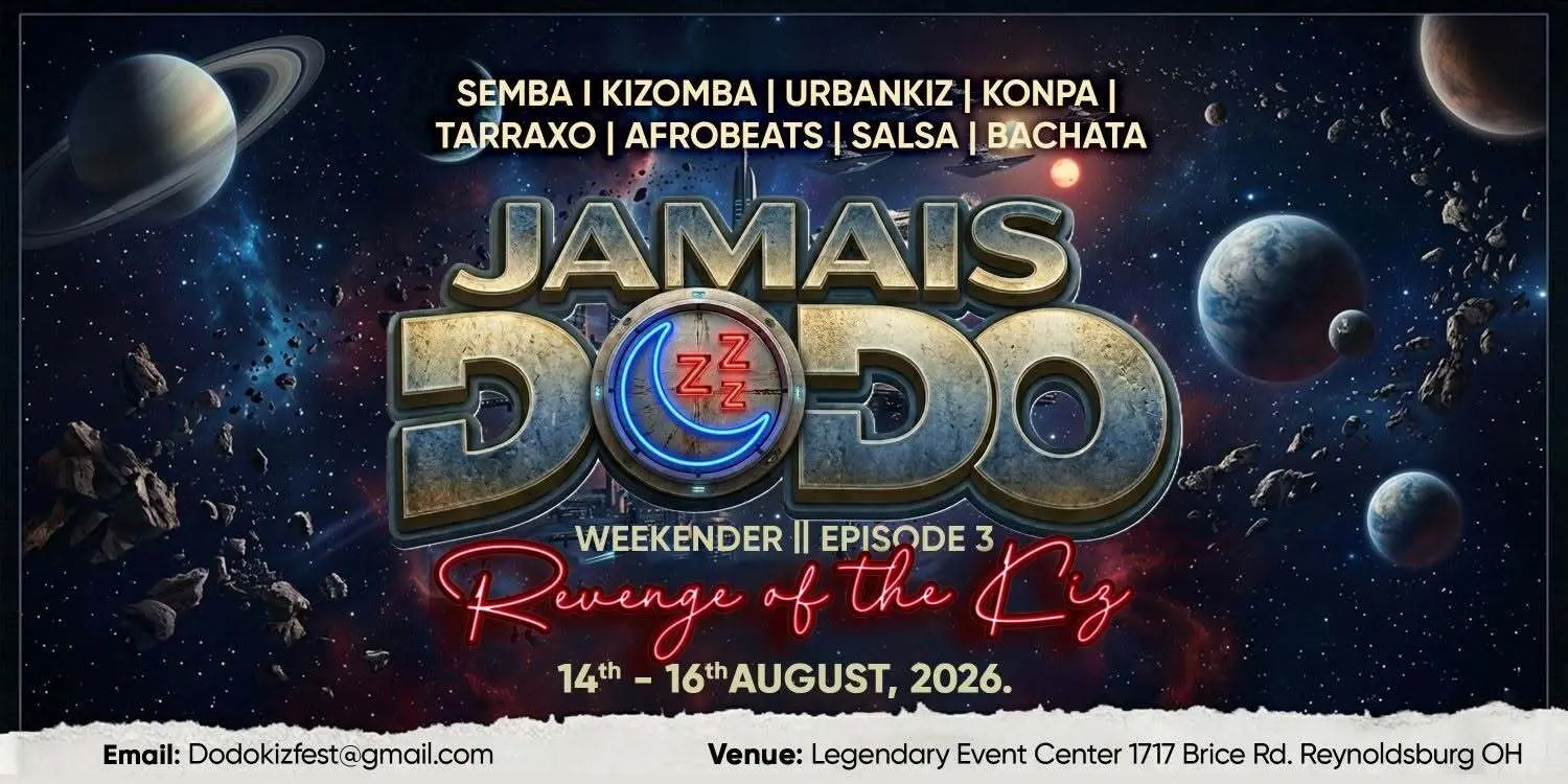 Jamais Dodo dance weekender space-themed event poster