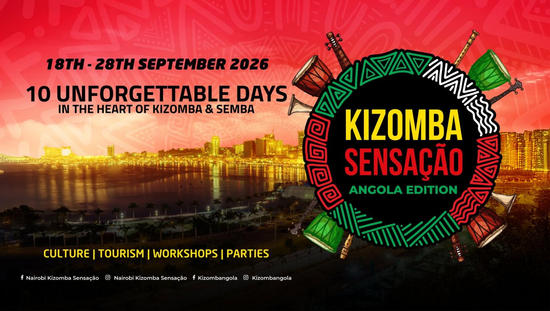 Kizomba Sensação Angola Edition festival poster, September 2026