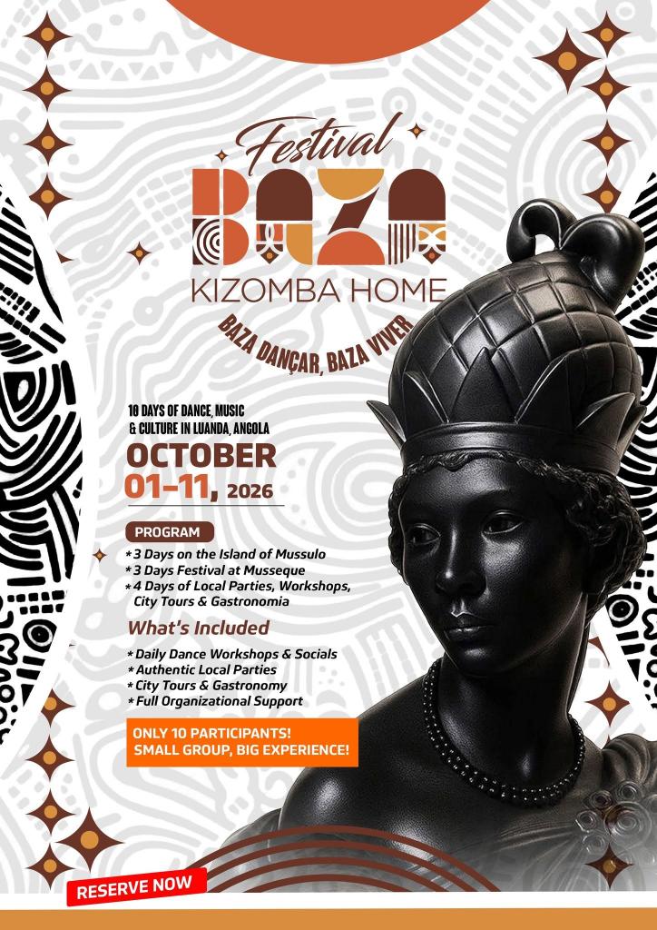 Kizomba Home Festival 2026 poster featuring African sculpture