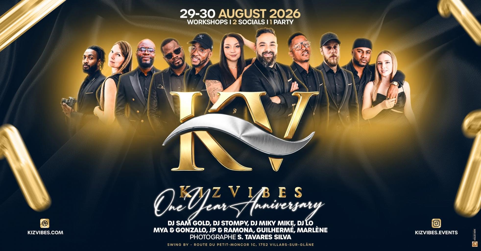Kiz Vibes one-year anniversary event poster, August 2026