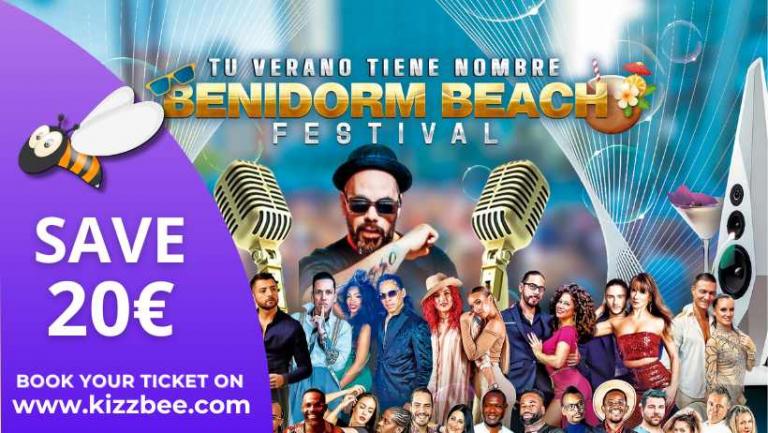 Benidorm Beach Festival promotional poster with performers