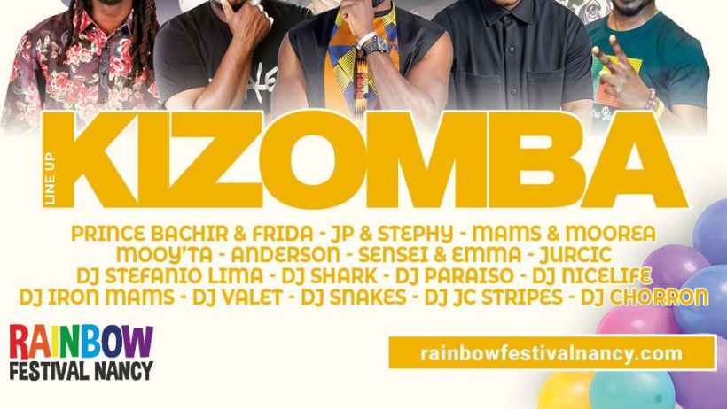 Kizomba line-up poster for Rainbow Festival Nancy