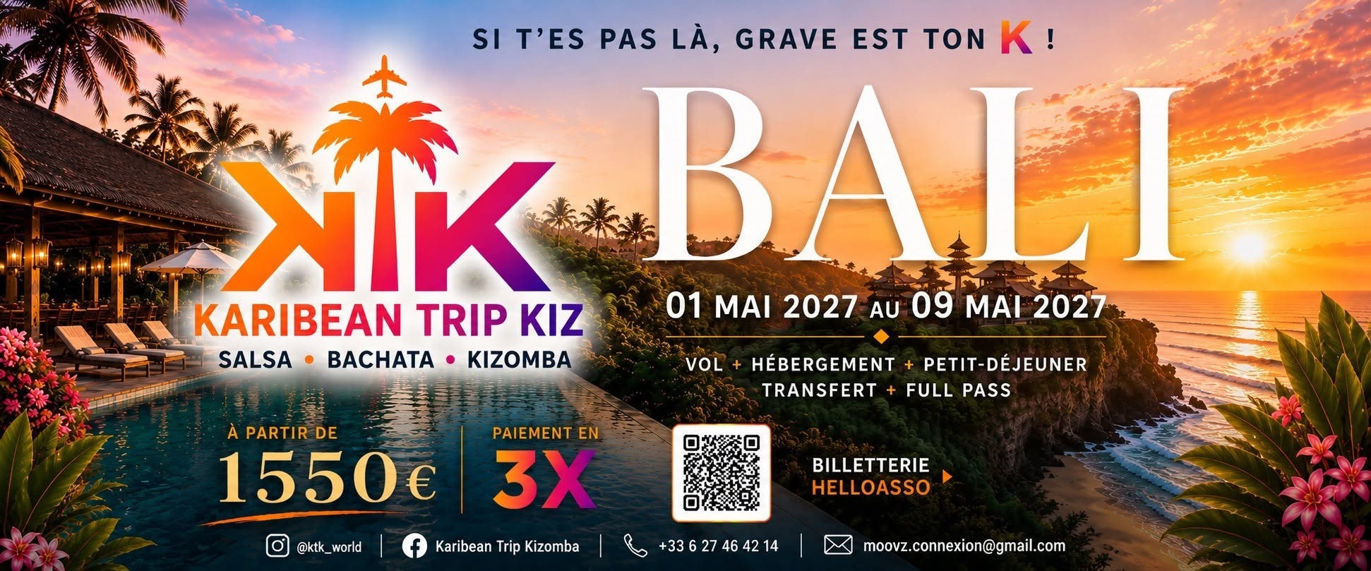 Karibean Trip Kiz dance holiday poster for Bali 2027