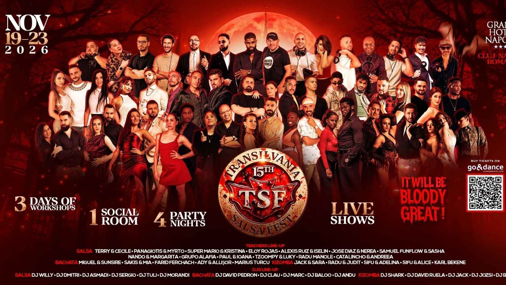 Transilvania Salsa Fest 2026 artist line-up poster